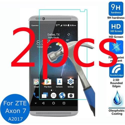 2PCS For ZTE Axon 7 A2017 Tempered Glass Screen Protector Protective Film On The for ZTE Axon 7 A2017 pelicula de vidro Guard