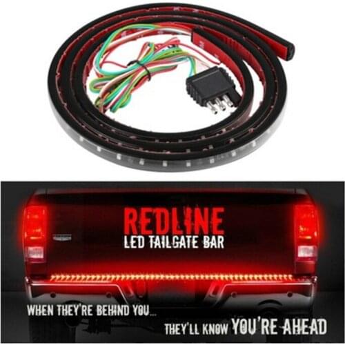 22W 49" Flexible LED Car Truck Tailgate Light Bar Red and White 12V 72LED Running/Brake/Reverse/Signal/Rear Strip Light Lamp