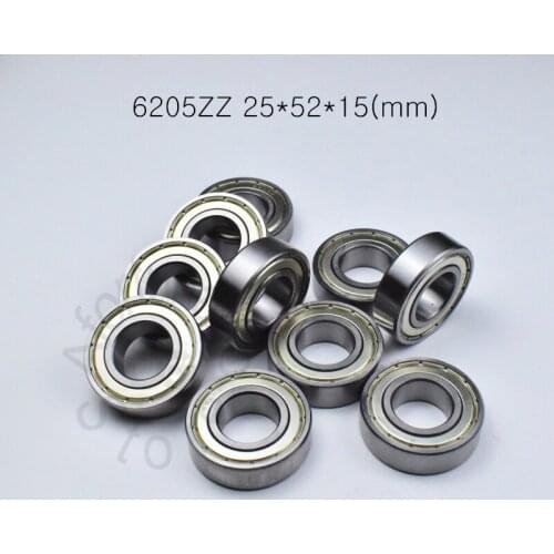 6205ZZ 25*52*15(mm) 1Piece free shipping bearing ABEC-5 metal sealing bearings 6205 6205Z 6205ZZ CHROME STEEL BEARING