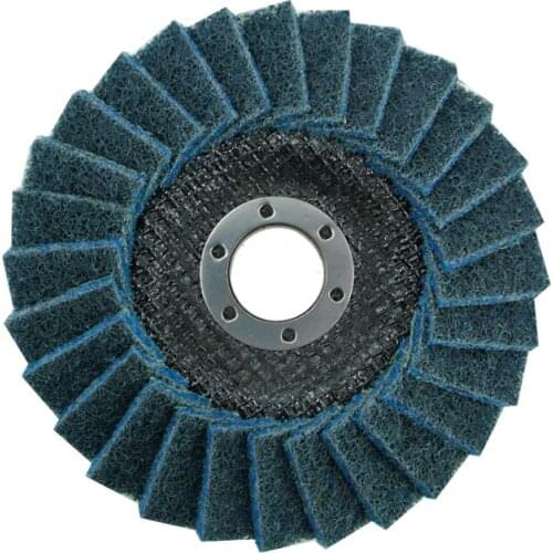 SATC Abrasive Non-wowen Cloth Flap Disc 5 Inch Flexible Blue Polishing Tool for Grinding Metal, Stainless Steel, Wood, Stone
