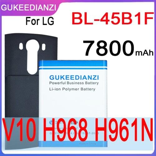 7800mAh High Capacity Battery For LG V10 H961N F600 H900 H901 VS990 H968 Mobile Phone Batery BL-45B1F + Free Battery Door Case