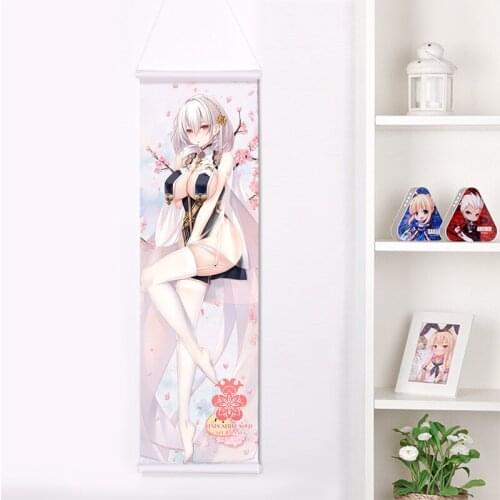Anime Cartoon Azur Lane Sirius Peach Skin Velvet Rectangle Flat Wall Scroll Painting Poster Print 150*50cm