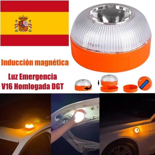 Emergency Light v16 Homologated dgt Approved Car Emergency Beacon Light Rechargeable Magnetic Induction Strobe Light