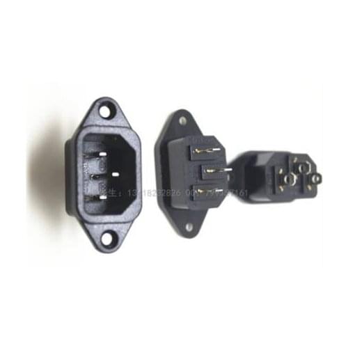 Free shipping 10 Pcs 3P IEC 320 C14 Male Plug Panel Power Inlet Sockets Connectors AC 250V 10A AC plug