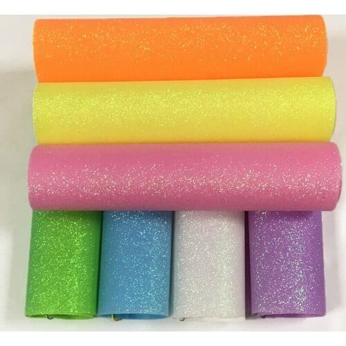 135x30cm Shiny Fluorescent Super Thin Fine Glitter Faux Leather Fabric Sheets TC Backing for Making Shoe/Bag/DIY Accessories