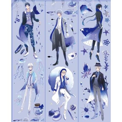 Deep Blue Impression Washi Tape for Card Making Bullet Journal DIY Scrapbooking Label Sticker