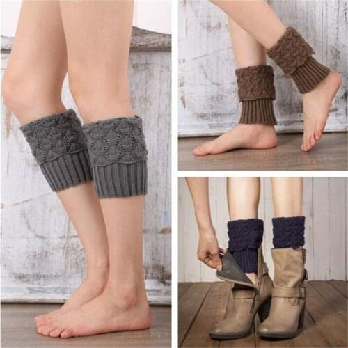 GAOKE 1 Pair Women Crochet Boot Cuffs Knit Toppers Boot Socks Winter Leg Warmers Calcetines Mujer