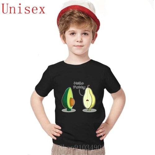 2020 Kawaii CartoonShort Sleeve kids summer clothes Casual Funny Avocado teen girls clothing Fatty When Pear meets Avocado