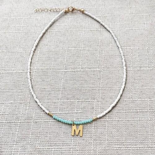 Hand-Made Customizable Alphabet Short Necklace For Ladies Exquisite Accessories Crystal Beaded Fashion Charm Jewelry Best Gifts