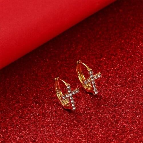 Small Cross Earrings Women Girl Wholesale Africa Religious Earrings Wedding Party Gift
