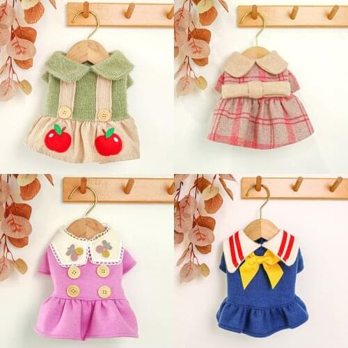 Cute Sweet Pet Dog Princess Dresses for Small Dogs Chihuahua Shih Tzu Skirt Winter Warm Puppy Cat Dress Pets Clothing Costume