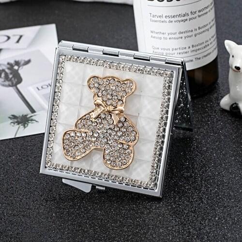 Mini Pocket Cosmetic makeup mirror,2 Sides Foldable small compact mirror makeup,Cute bear,Wholesale Party Favors Gifts Souvenirs