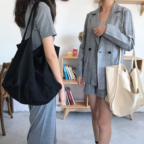 Raged Sheep Fashion Cotton Grocery Tote Shopping Bags Canvas Solid Foldable Grocery Sac Opvouwbare Tas Folding Shopping Tote