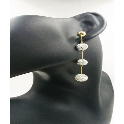 Fashion Long Tassel Crystal Ball Drop Earrings for Women Gift Bijoux Korean Jewelry OL Gold Color Pendientes Boucle D'oreille