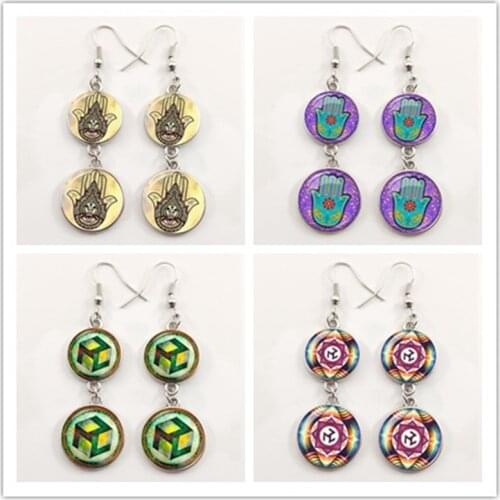 New Retro Divine Geometry Antahkarana Symbol Earrings Pendant Stud Earring Female Chakra Pendant Meditation Jewelry Souvenir