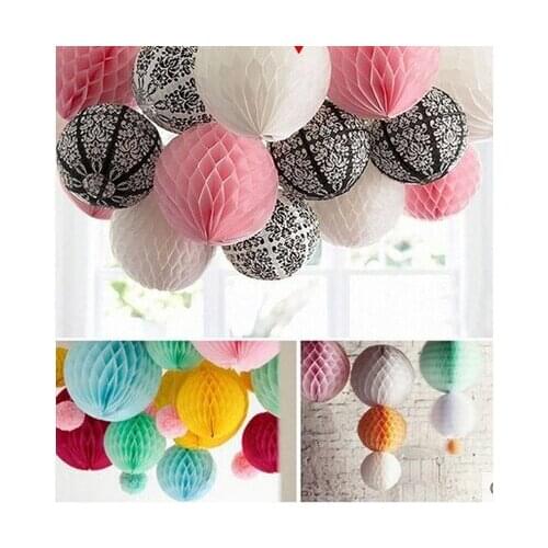 Wholesale Multi Color Size 6" (15cm) Honeycomb Ball Paper Lanterns Wedding Kids Birthday Party Decorations flower balls