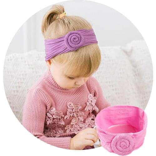Wide Rose Donut Nylon Headbands For Girls Super Soft Nylon Headband Turban Head wraps Toddler Baby Girl Hair Accessories 2020