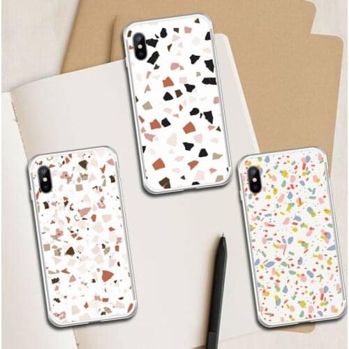 Pattern terrazzo seamless Phone Case Transparent for iPhone 6 7 8 11 12 s mini pro X XS XR MAX Plus