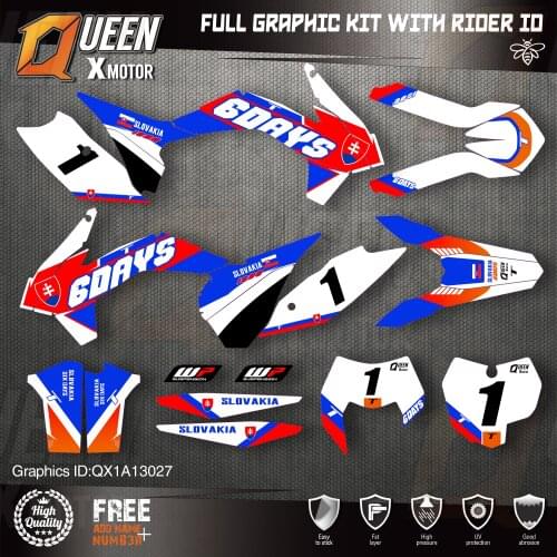 QUEEN X MOTOR Custom Team Graphics Decals 3M Stickers Kit For KTM 2013 2014 2015 SX SXF , 2014 2015 2016 EXC XC-W EXC-F 027