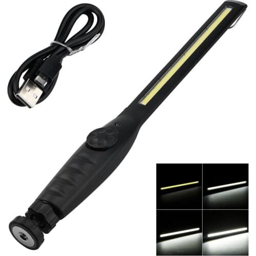 40 LED COB Work Light USB 410 Lumen Rechargeable Lithium Ion Car Service magnet&Hook Fixed Slim Work Lamp Inspection Flashlight