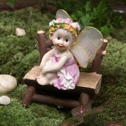 Fairy Flower Angels Ornament Miniatures Resin Bonsai Terrarium Figurines Plant Pot DIY Fairy Garden Xmax Christmas Decoration