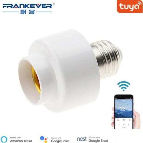 FrankEver E27 WiFi Smart Light Bulb Lamp Holder Adapter Voice Control Timer Work with Alexa Google home Smart House