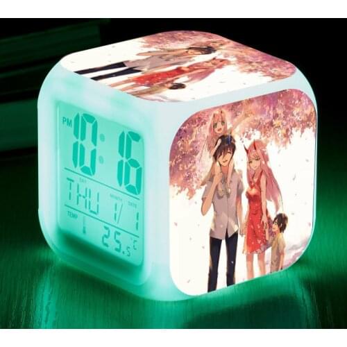 LED 7 Color Flash Digital Alarm Clock The Fashion Girl Animation Children Night Light Bedroom Clock Reloj Despertador