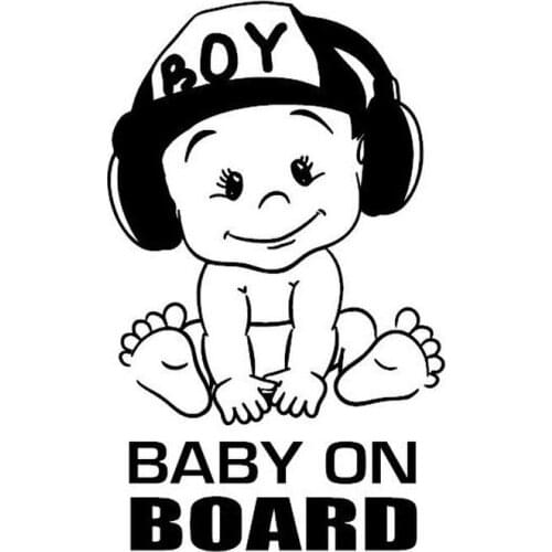 1 piece Warning BABY ON BOARD Car Stickers Window Funny Cute Boy Automobiles Exterior Accessories Vinyl Decals,18cm*12cm