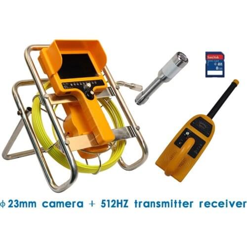 7“ Monitor 23mm Camera 512hz Transmitter Built-in DVR Drain Sewer Pipe Inspection Kit Pipeline Positioning Receiver