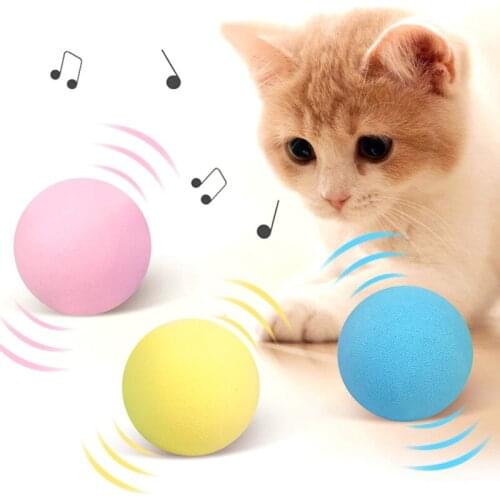 50mm Funny Interactive Cat Ball Toys Realistic Sound Smart Wool Kitten Training Toy for Pet Bell Squeaky Cat Accessories Catnip