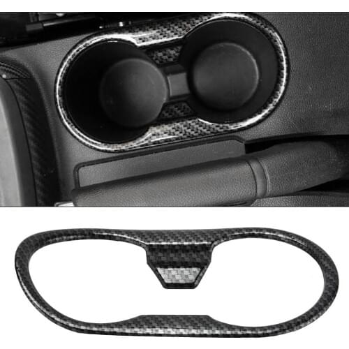 1pc Car Front Water Cup Frame Decoration Cover Trim for MG ZS 2017-2018 Carbon Fiber Color ABS plastic