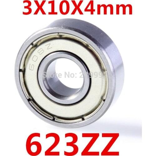 10pcs/lot Free Shipping 623 623ZZ 3X10X4 623Z Miniatura Deep Groove Ball Bearing