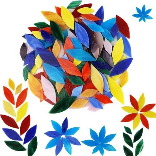 100x Mixed Colors Petal Mosaic Tiles for Crafts Garden Seat Table Pots