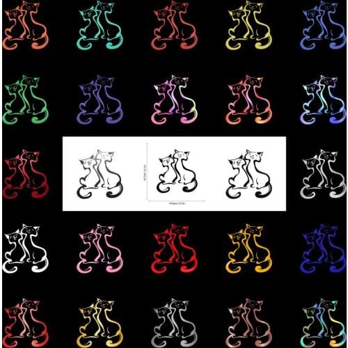 14.6*15.7cm Cartoon Couple Cat Car Sticker Vinyl Animal Decals for Car Styling Window Door Decor Stickers and Decals Accesorries