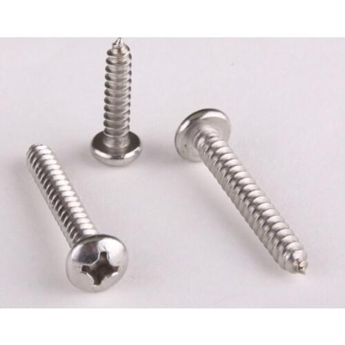 15PCS 304 Stainless Steel Round Head Self-Tapping Screws / Pan Head Self-Tapping Screw M4 * 35
