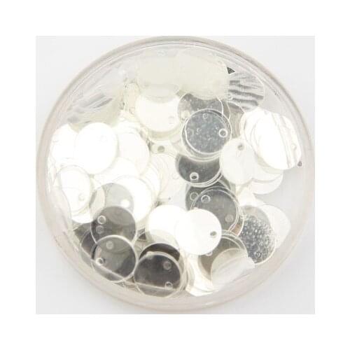 50g 8mm Crystal White Flat Round Sequins For Crafts PVC DIY Garment Sewing Wedding Accessories With 1 Side Hole Spangles