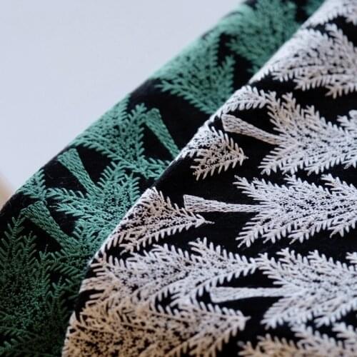50cm * 125cm / piece,Pine Forest Embroidery Cotton Hemp Cloth,Clothing,Bag,Doll,Tablecloth,Curtain Fabric,DIY Manual Material