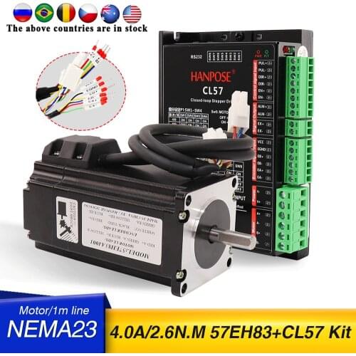 57CME26 Servo motor Stepper Motor 57EH83A4001 56/100MM Hybrid Step-servo motor Nema23 Closed Loop 4A 2.6N.M +CL57 for CNC Router