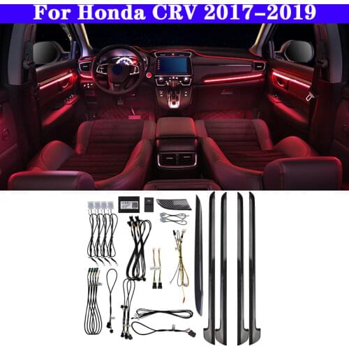 Auto For Honda CRV 2017-2019 Dedicated Button Control 64 colors Decorative Ambient Light LED Atmosphere Lamp illuminated Strip