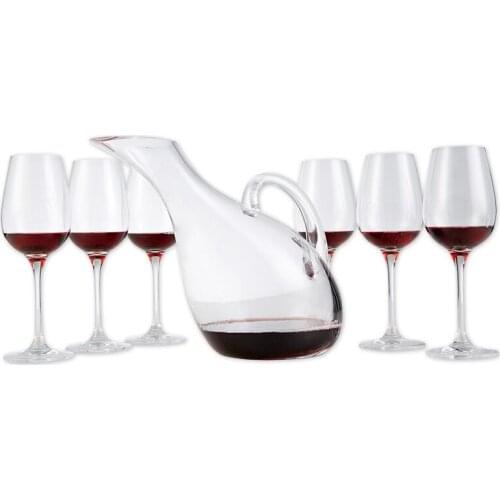 Wine Glass Household 6-Piece Wine Goblet Swan Decanter Wine Set whiskey flagon gift set for men