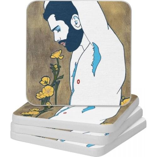 Ladybug Diatomite Square Round Shape Coaster Resistant Water Cup Bonsai Mat Soap Toothbrush Pad 10x10cm