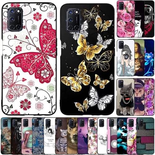 Phone Case for Oppo A52 A92 A72 Case Silicone Soft TPU Cute Painted Back Phone Cover for Oppo A52 A 92 Case Protective Bumper