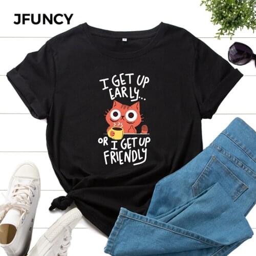 JFUNCY Woman Harajuku Graphic Tee Shirts Women Oversized T-shirts Summer Short Sleeve Female Tops Casual Loose Tshirts Clothes