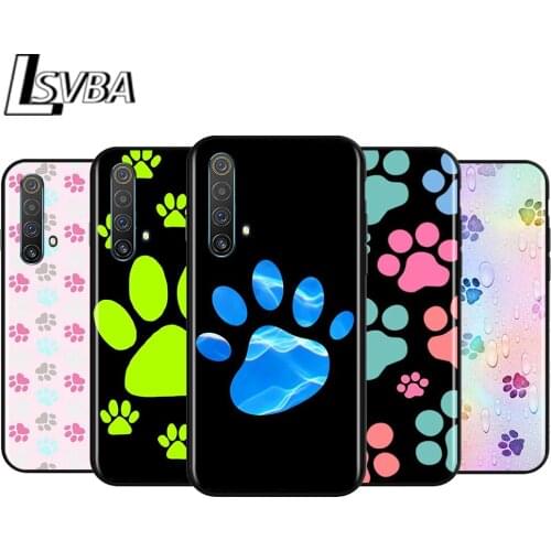 Dog foot Paw for OPPO Realme V15 X5 X3 X50 X7 X2 C17 C11 C3 C2 7 7i 6 6S 6i 5 3 2 Pro Soft Black Phone Case