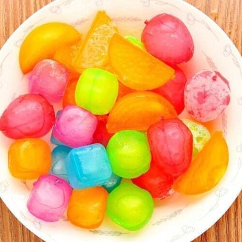 6pcs/lot Reusable Fruit Square Shaped Ice Cubes Food Grade PP Multicolour Ice Cube Physical Cooling Tools Home Party Tool