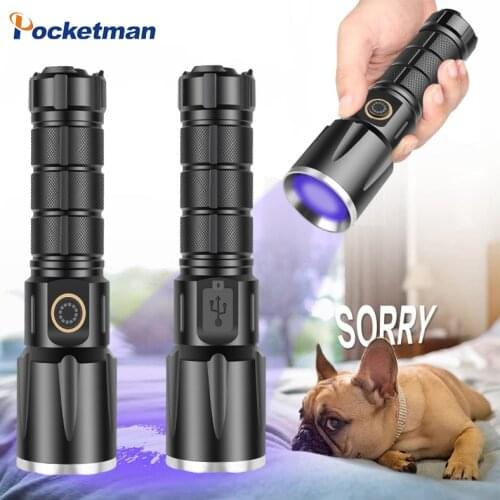 Powerful UV Flashlights Ultraviolet 395nm UV Light Flashlight UV Torch Detectors for Pet Urine Catch Scorpions Black Light Lamp