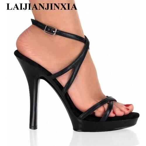 LAIJIANJINXIA New Women Sandals Shoes 2019 High Heels Summer Sandales Femme Platform Shoes Buckle Straps Ladies Party Shoes