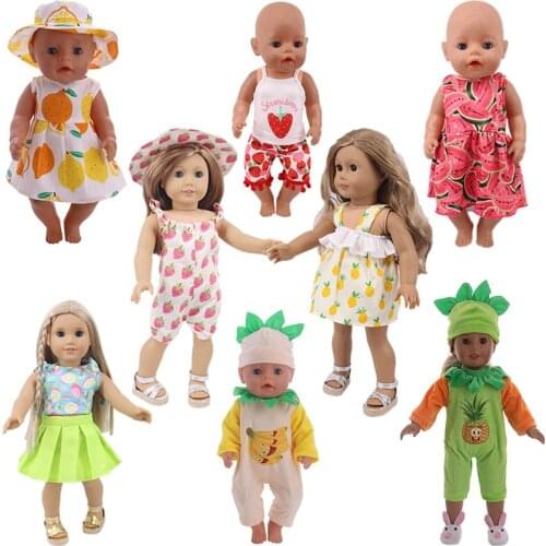 Fruit Pattern Various styles Doll Clothes Dress Fit 18 Inch Girl Doll & 43 cm Born Baby Doll,Our Generation,New Born baby items