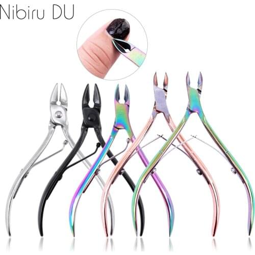 Rainbow Nail Dead Skin Remover Scissor Cuticle Nipper Stainless Steel Clipper Professional Manicure Pedicure Care Nail Art Tool