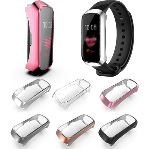 Silicone Shell Shockproof TPU Smart Watch Case Protective Cover For Samsung Galaxy Fit -E R375 Anti Scratch Screen Film